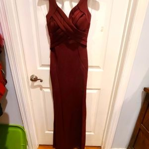 Emerald Sundae Gown in Burgundy/Maroon.
